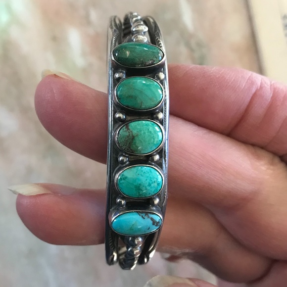 Jewelry - Vintage turquoise silver cuff bracelet